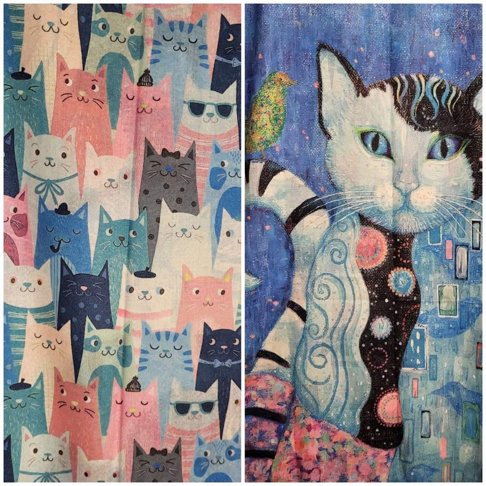 Gustav Klimt Cats Kittens Shawl Wrap Scarf Fringed Reversible 72" x 28"